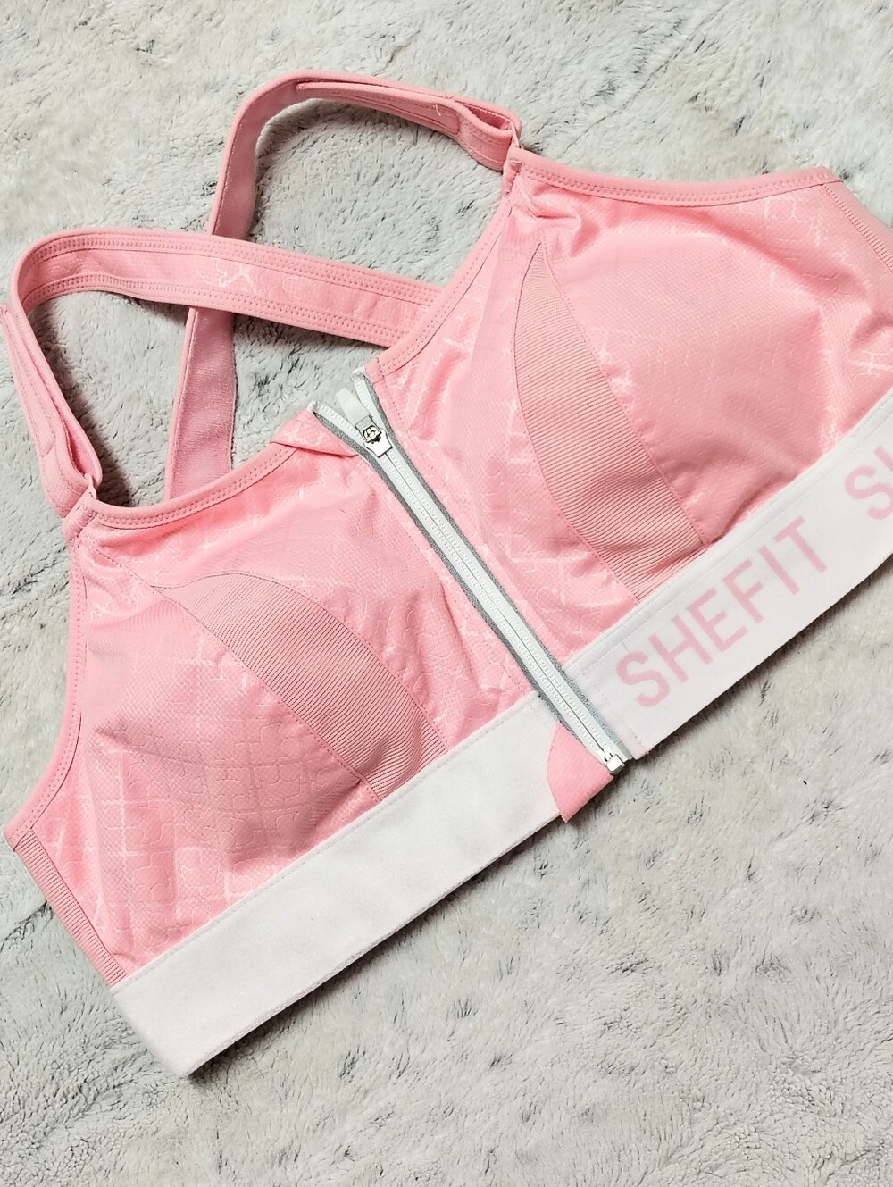 SHEFIT Ultimate Sports Bra Pink "Confident" Adjustable High-Impact Women's 2LUXE - Picture 11 of 14